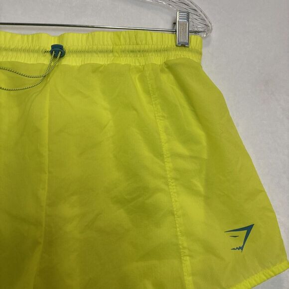 Gymshark Pulse 2 In 1 Women's Lined Neon Yellow Athletic Shorts Size Medium NWOT - Picture 3 of 16